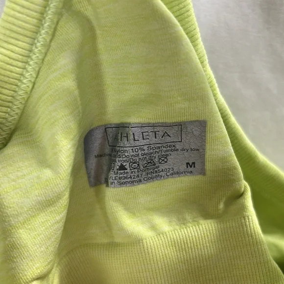 Athleta Lime Green Sleeveless Spaghetti Strap Athletic Top -Size Medium - Picture 2 of 6